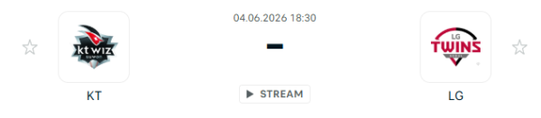 [대한민국 KBO] 2026년06월04일 kt wiz vs LG 트윈스 분석 중계