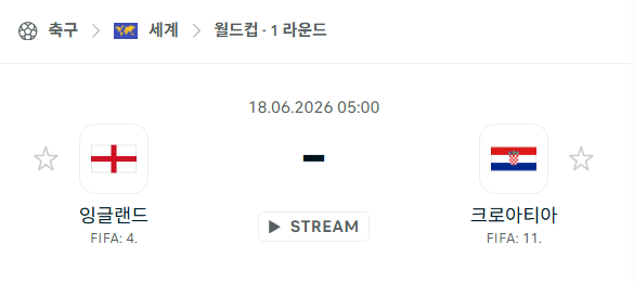 [북중미 월드컵] 6월18일 잉글랜드 vs 크로아티아 분석 중계
