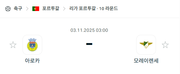 [포르투갈 프리메이라리가] 2025년11월3일 아루카 vs 모레이렌세 분석 중계